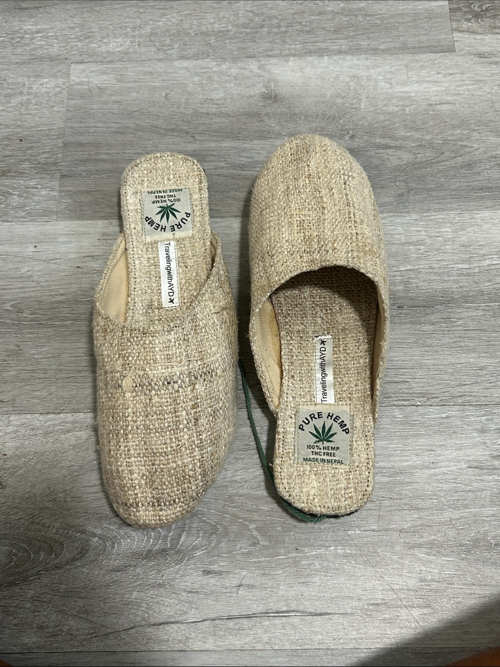 Pure Hemp Natural Beige Slip-On Women’s Mules